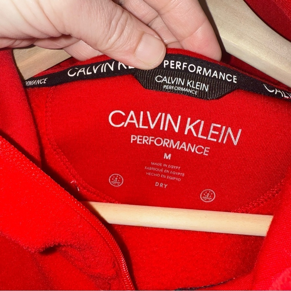 Clavin Klein Performance Fleece Zipper Jacket Size Medium Red - Picture 7 of 11